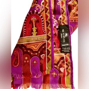 ETRO Milano Paisley 70/30 Wool/Silk Vintage Scarf - 100% Authentic